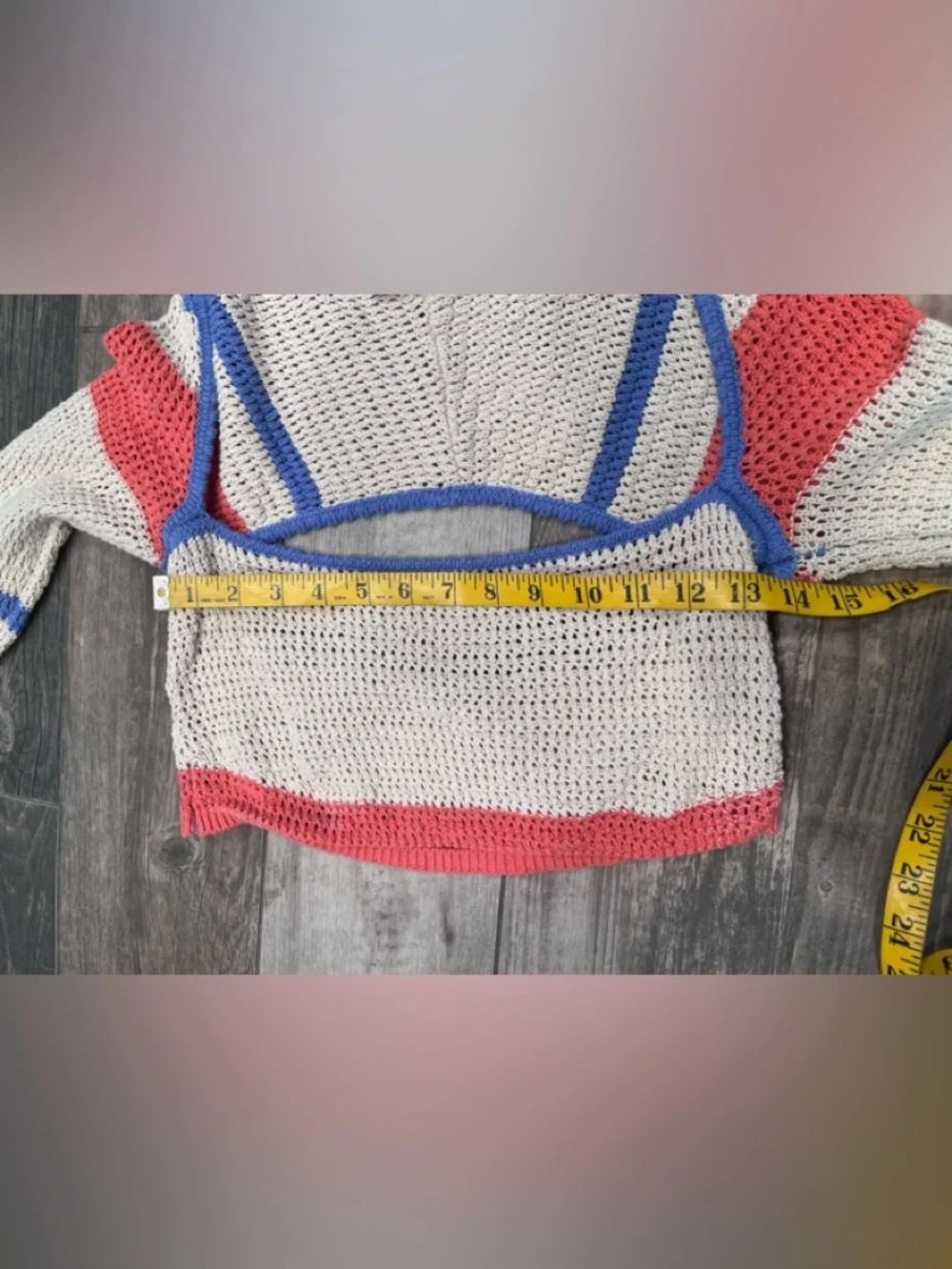 Free People FB Beach Love Me Long-Sleeve Fauxchet Striped Sweater Top Sz Small